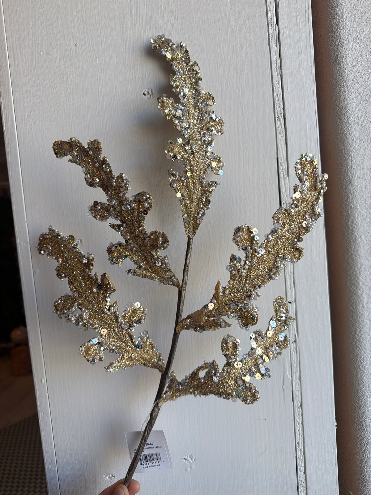 Crystal Acanthus Gold Spray