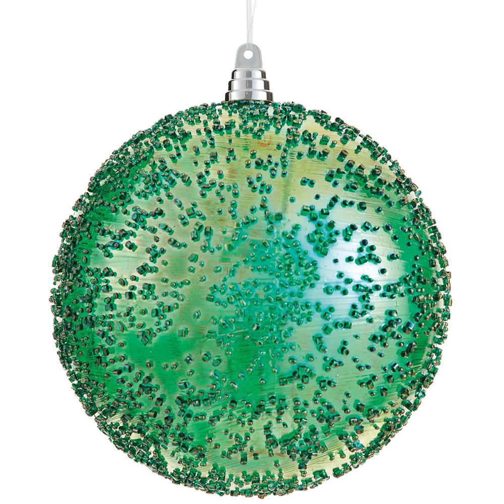 8" Plastic Ball Ornament Green Iridescent