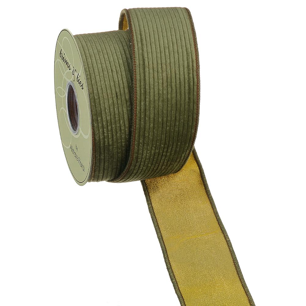 2.5"Wx10yd Ribbed Ribbon Green