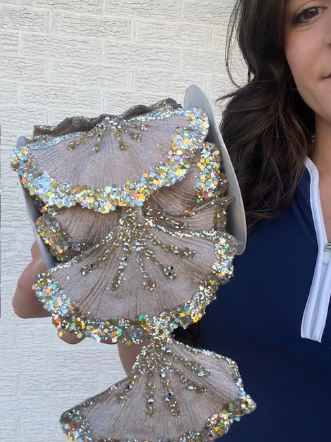 4 Inch X 3 Yard - Shell Velvet Ribbon Garland - Champagne