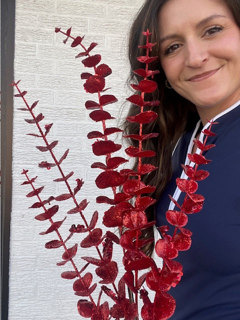 Large Glitter Eucalyptus - Red