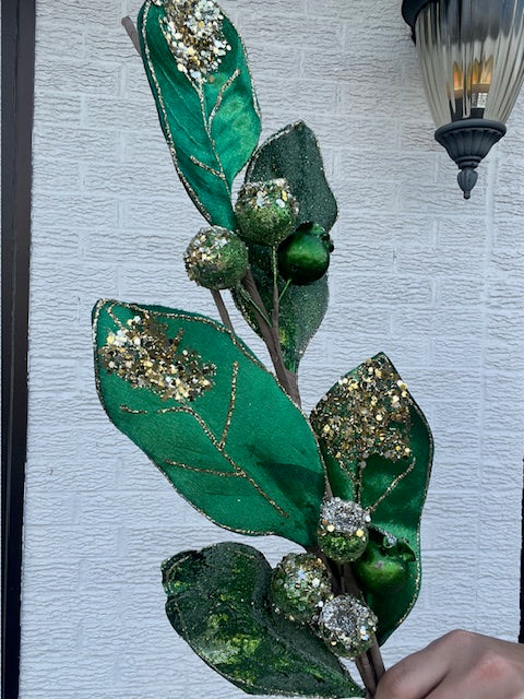 Emerald/Gold Magnolia Spray