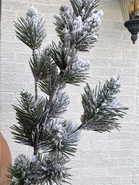 Flocked Christmas Greenery Spray