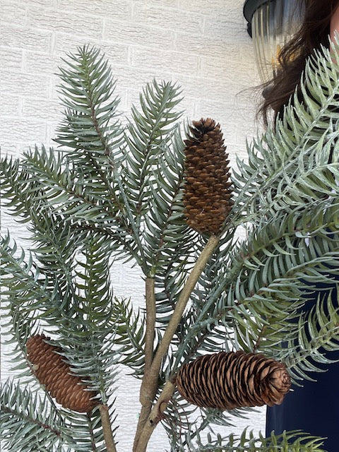 38.5 Inch Spruce Spray w/ Pine Cone