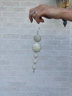 5 Inch Pearl Glitter Finial Ornament
