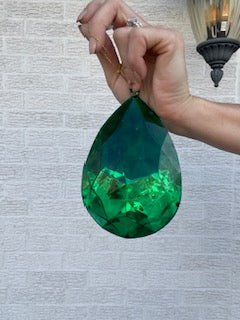 6 Inch Acrylic Jewel Drop Ornament - Emerald