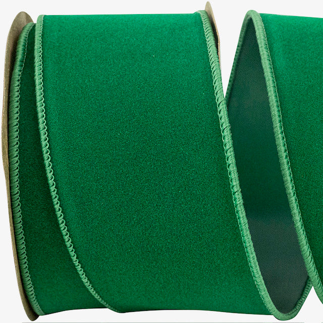 2.5 Inch X 10 Yards Holiday Velvet Green