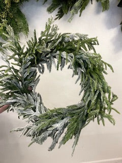 24 Inch Norfolk Flocked Wreath