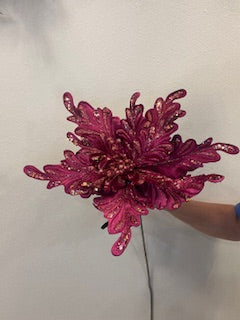 31" Mauve Poinsettia, 15" Flower