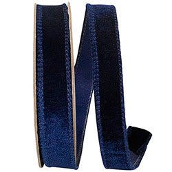 1 Inch X 10 Yards Navy Luxe Plush Velvet