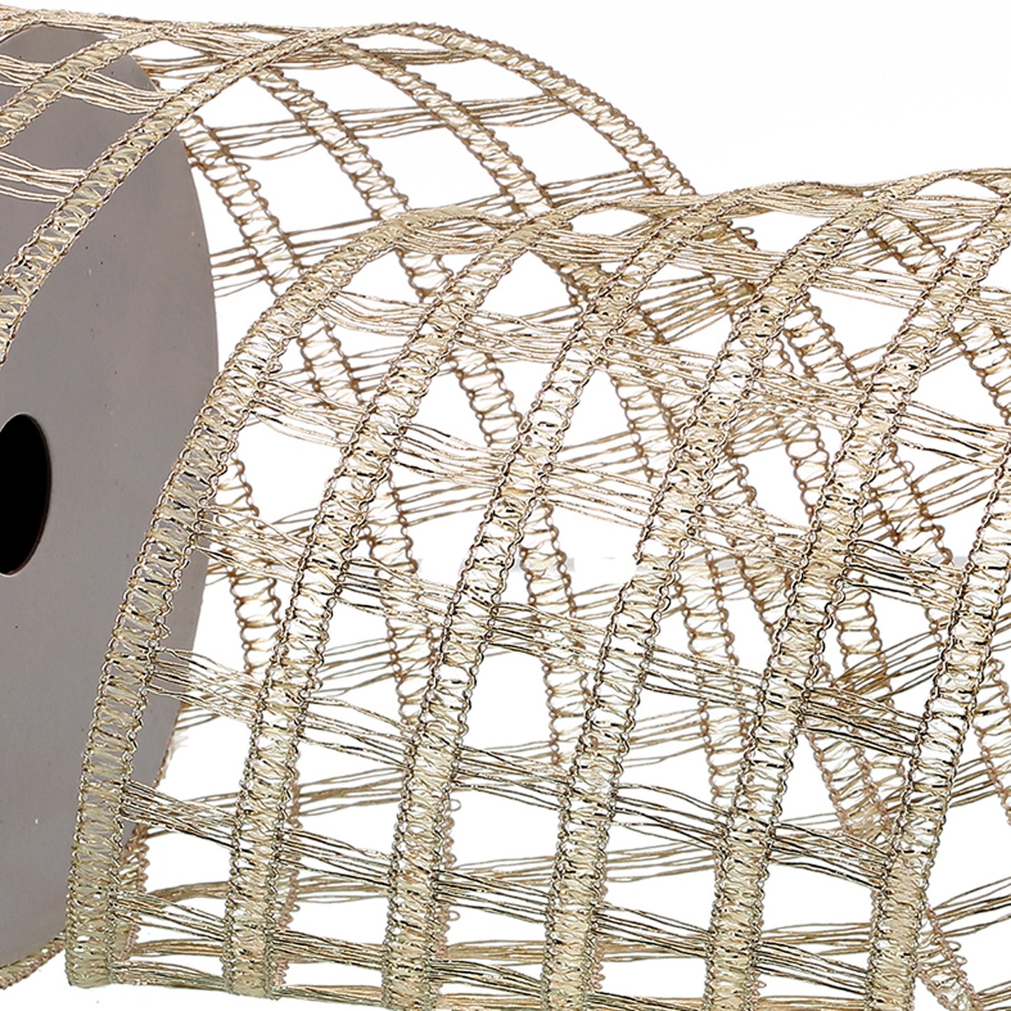 4 Inch X 10 Yard Knitted Metallic Net Ribbon