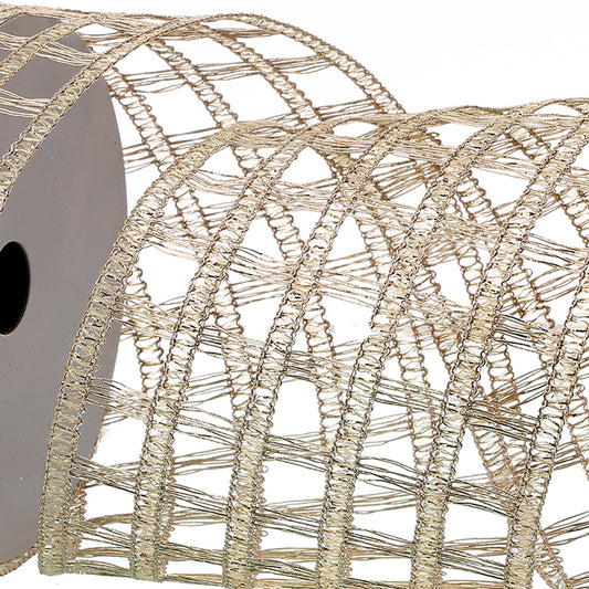 4 Inch X 10 Yard Knitted Metallic Net Ribbon