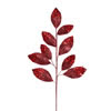 29" Burgundy Glitter Leaf Spray