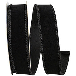 1 Inch X 10 Yards Black Velvet Fuzz