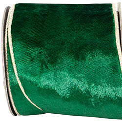 4 Inch X 5 Yards - Holiday Green Velvet