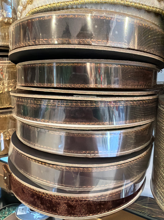 .75 X 10 Yard - Chocolate Velvet Luster Ribbon