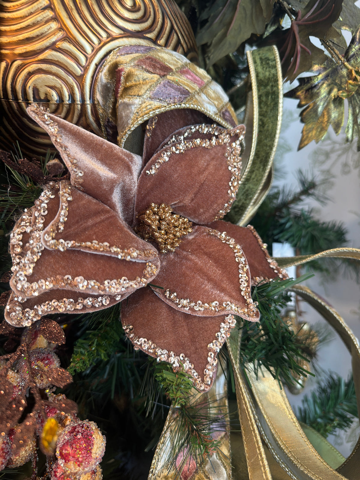 21.5" Mocha Poinsettia 10" Flower