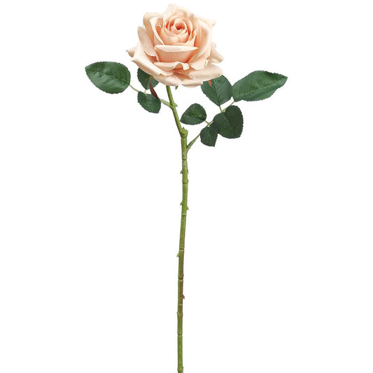 24.4" Curly Rose Spray  Peach