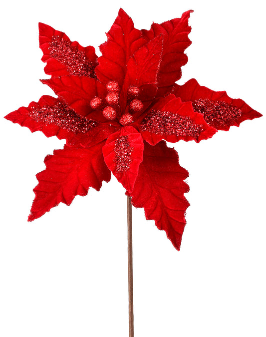 Red - Velvet Sequin Poinsettia image 0