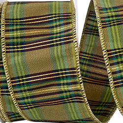 GRANDISIMO PLAID DUPIONI WIRED EDGE RIBBON