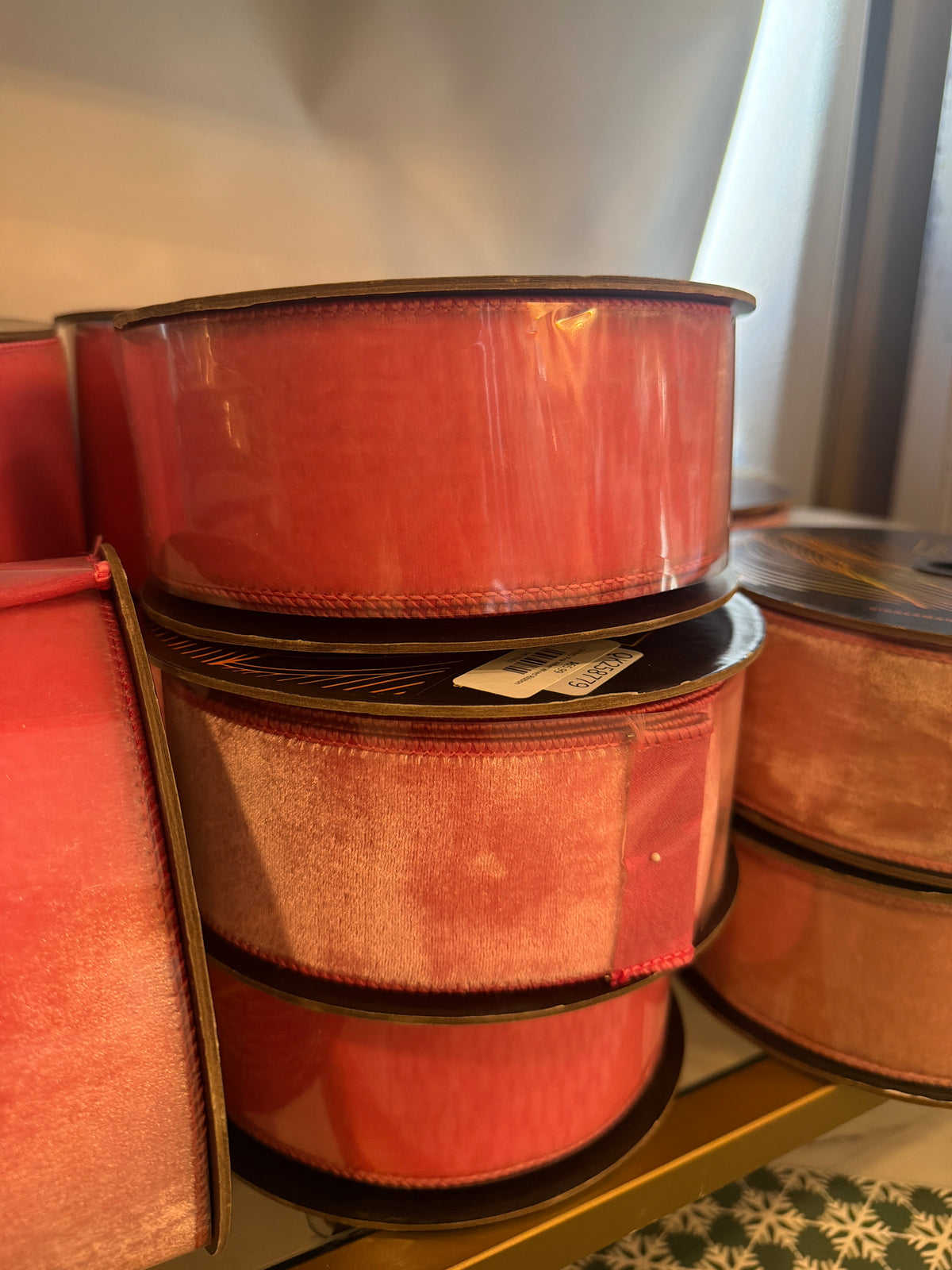 2.5X10YD Pink Velvet Wired Ribbon