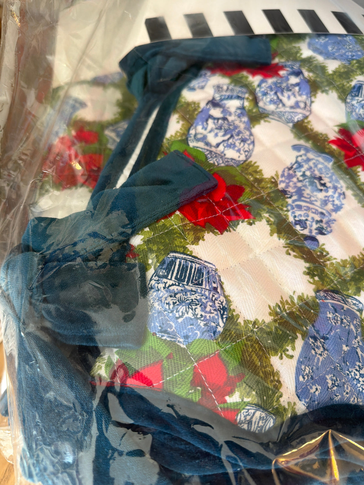 Poinsettias Quilted Tree Skirt