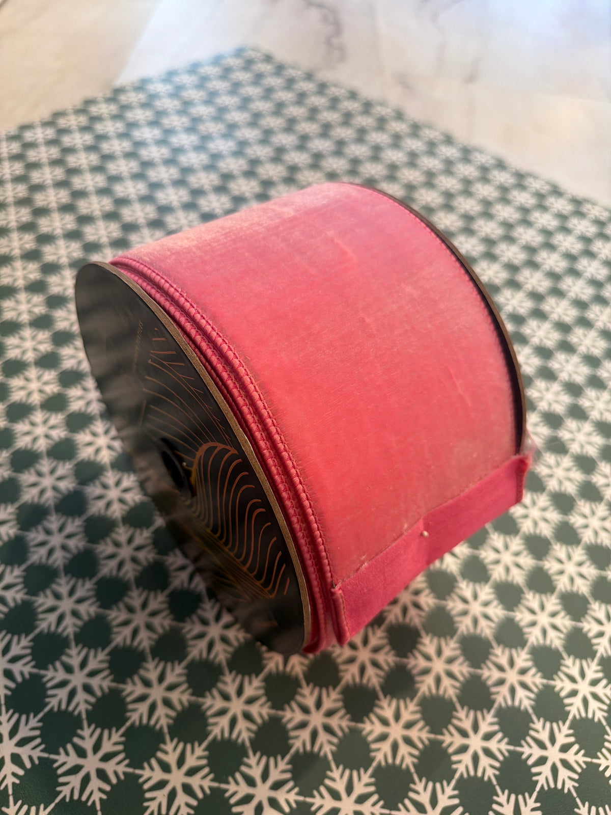 4"X10YD Pink Velvet Wired Ribbon