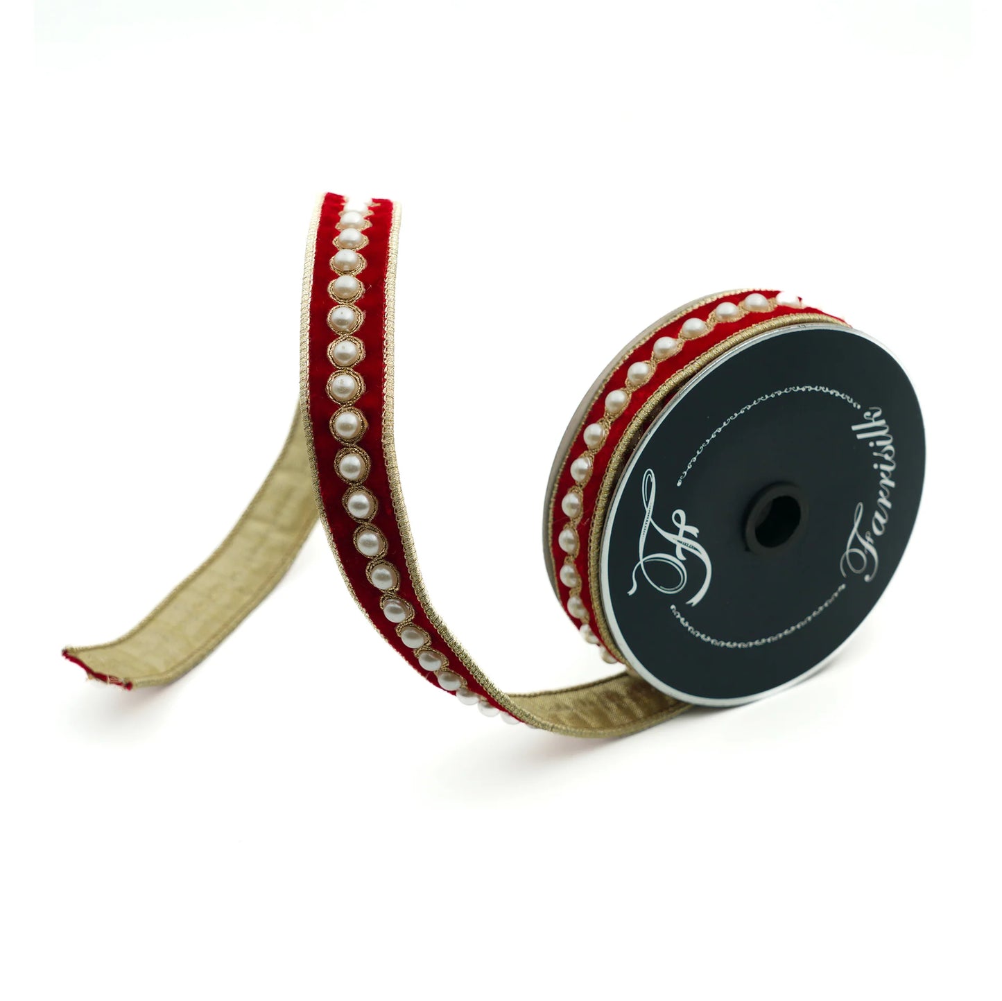 1 Inch X 5 Yards - Red Pearl Borders