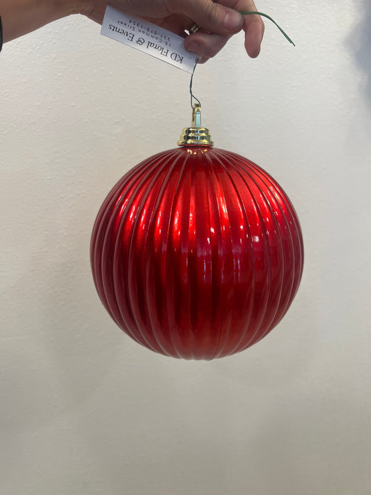 8 Inch Candy Apple Pleated Ornament