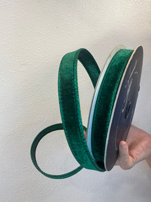 .75 X 10 Yard - Emerald Velvet Luster Ribbon