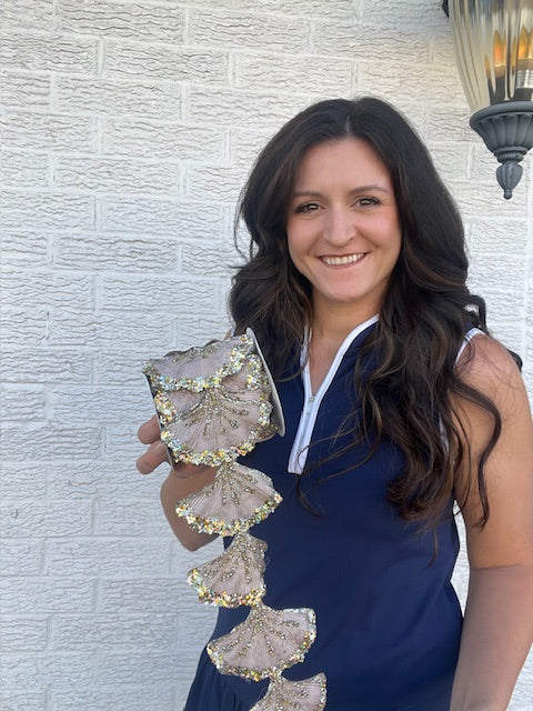 4 Inch X 3 Yard - Shell Velvet Ribbon Garland - Champagne