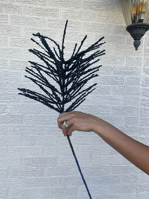 24 Inch - Glitter Grass Spray - Midnight Blue