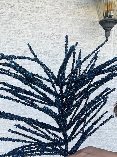 24 Inch - Glitter Grass Spray - Midnight Blue