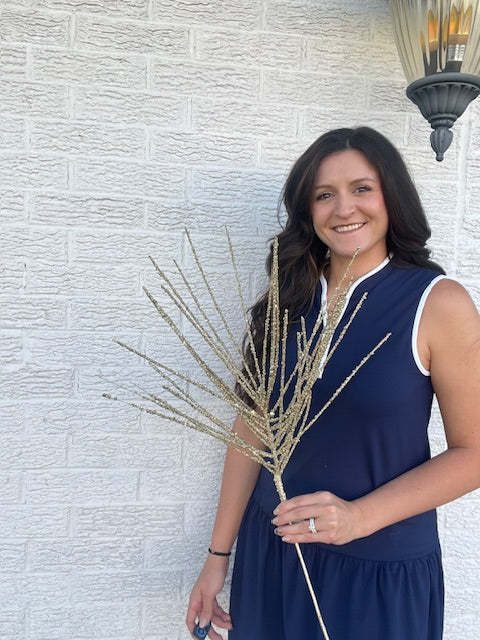 36 Inch Glitter Mini Berry Burst Spray - Champagne