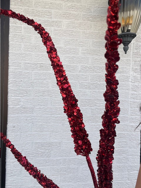 34 Inch Triple Glitter Sequin Millet Spray