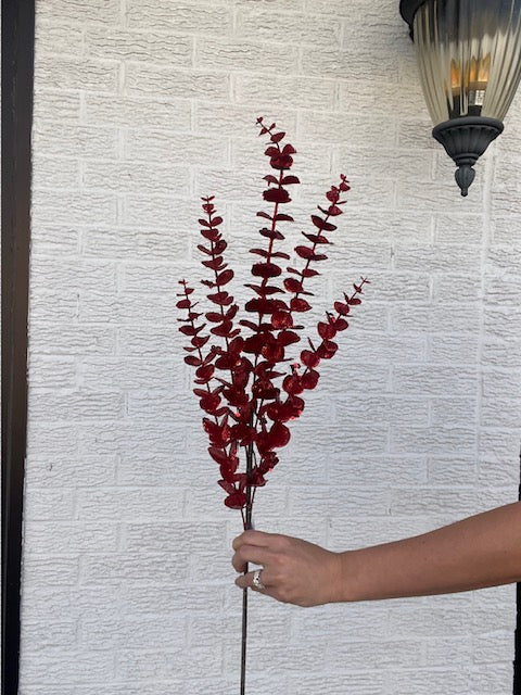 Large Glitter Eucalyptus - Red