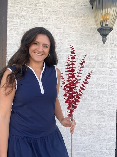 Large Glitter Eucalyptus - Red