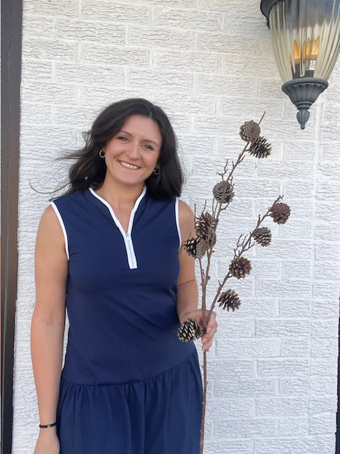 Large Gold Rimmed Pinecone Spray