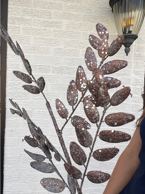 Glitter Ruscus Spray - Mauve/Brown/Glitter