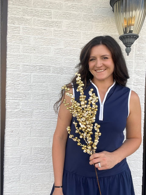 29 Inch Snow Crusted Metallic Berry Cluster Spray