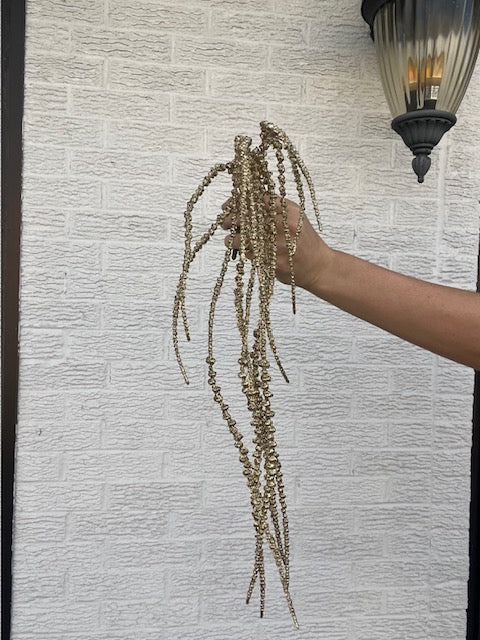 21 Inch Glittered Senecio Hanging Vine - Gold