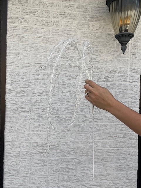 36 Inch Hanging Iced Branch - White/Crystal
