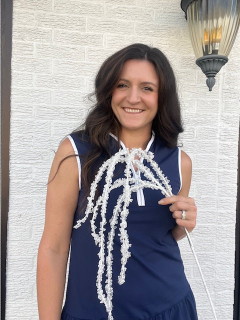 36 Inch Hanging Iced Branch - White/Crystal