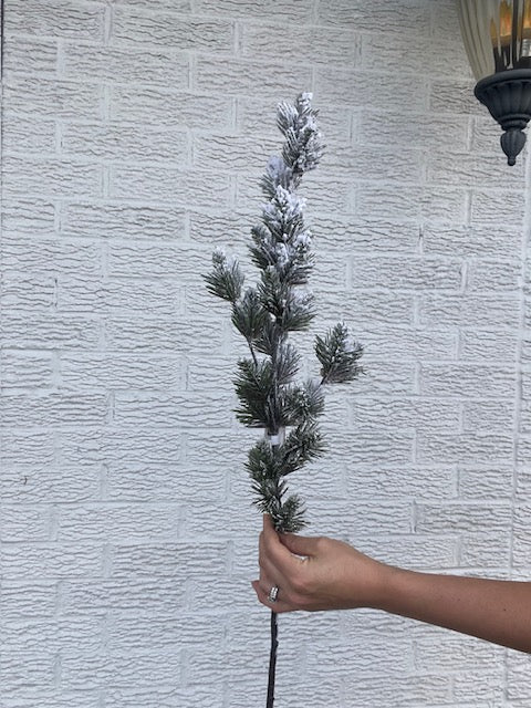 Flocked Christmas Greenery Spray