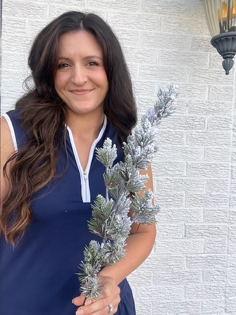 Flocked Christmas Greenery Spray