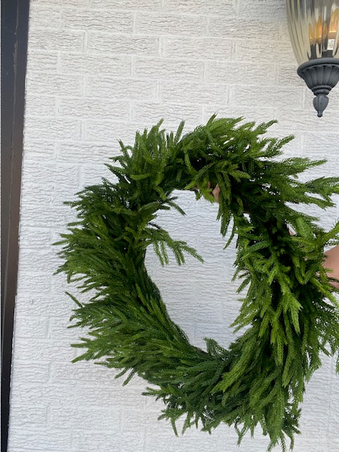30 Inch Just Cut Natural Norfolk Pine Wreath