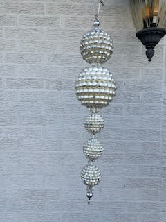 5 Inch Pearl Glitter Finial Ornament