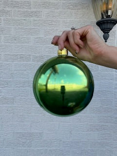6 Inch Shiny Green Plastic Ball Ornament