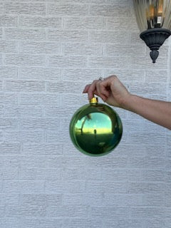 6 Inch Shiny Green Plastic Ball Ornament