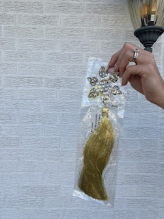 10 Inch Jewel Snowflake Ornament Tassel - Gold